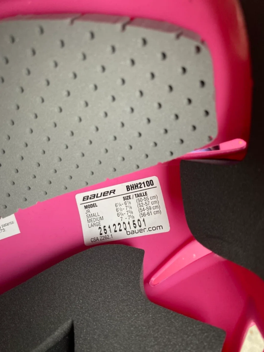 Bauer BHH2100M Pink Hockey Helmet With Cage Size S image indicator(7)