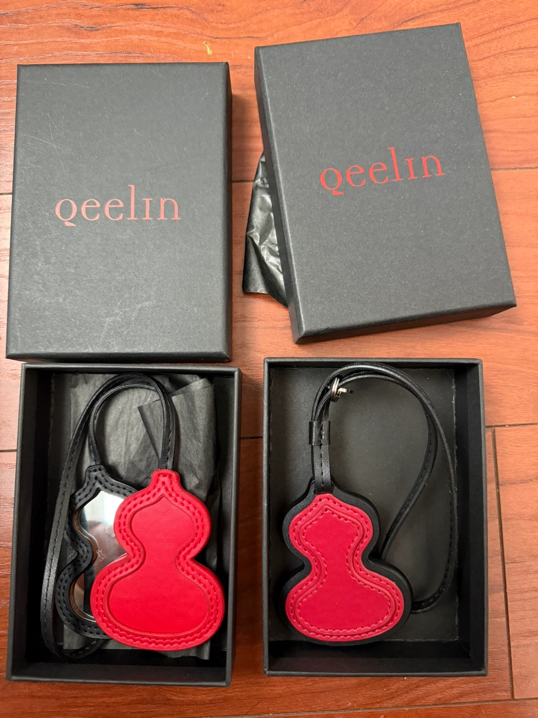 Qeelin Wulu Pendant Charm - Red & Black