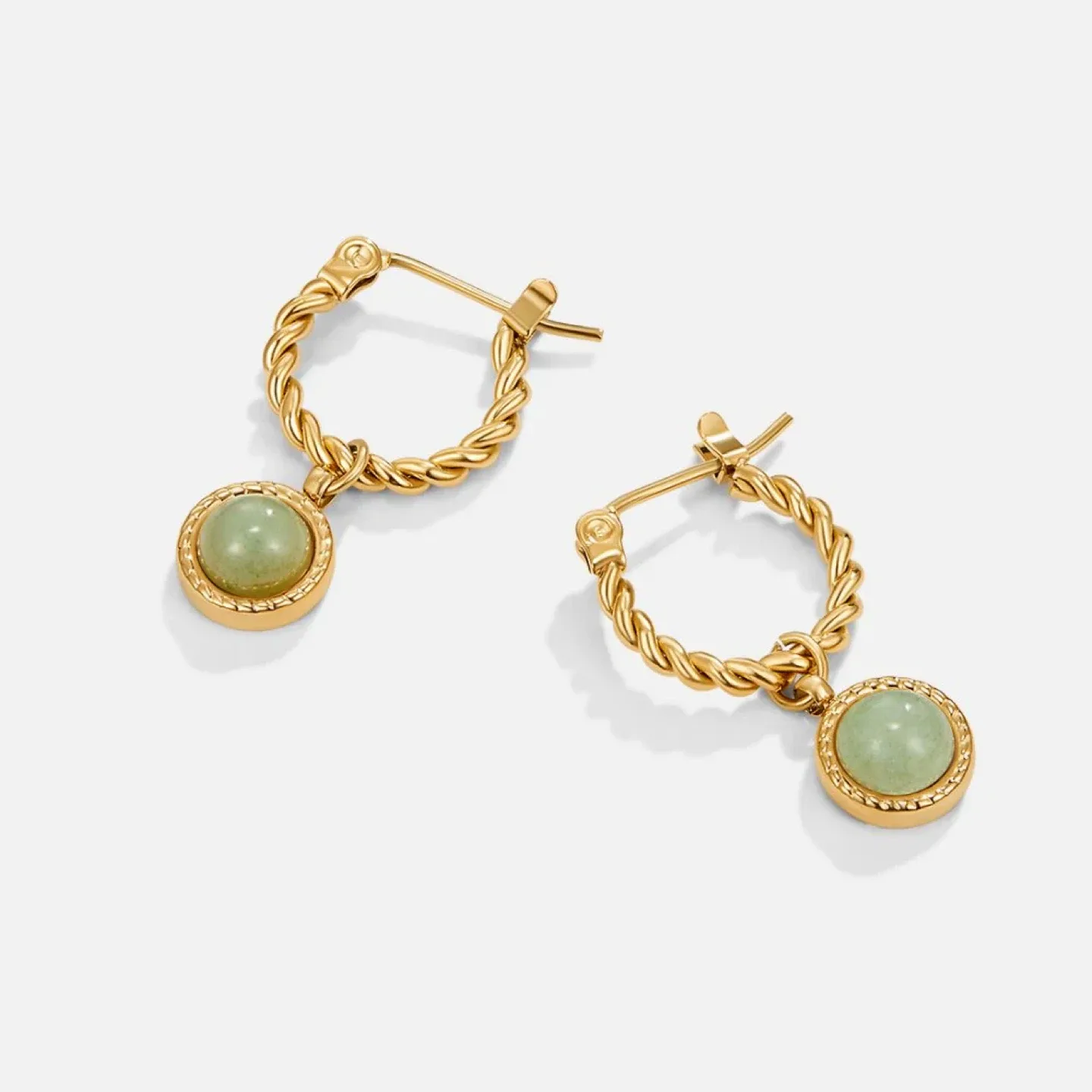 NEW - Aventurine Twisted Hoop Earrings ($40 VALUE)