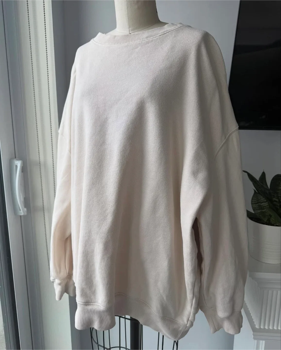 Aritzia Wilfred Cream-Colored Crewneck Sweatshirt Size M