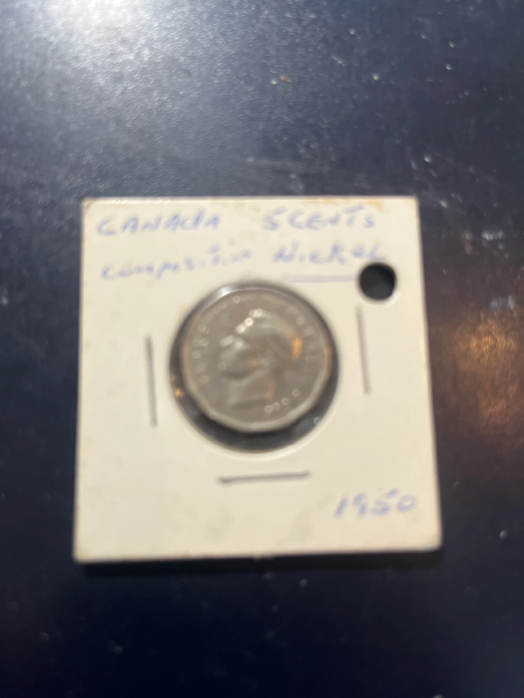 1950 Canada 5 Cents Composition Nickel Coin - photo 2