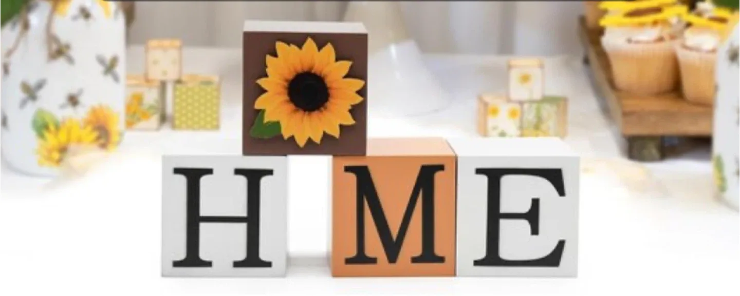 New Pack HOME Sunflower Decor Blocks