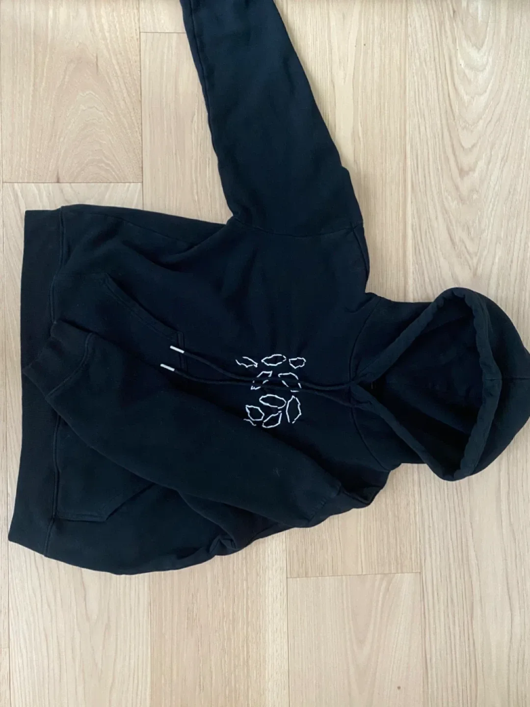 Black Hoodie with White Design