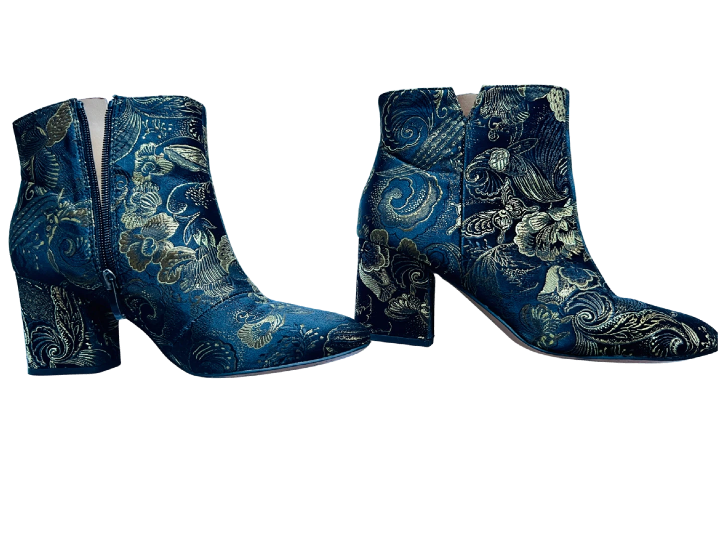 Franco Sarto Black & Gold Embroidered Booties - photo 5