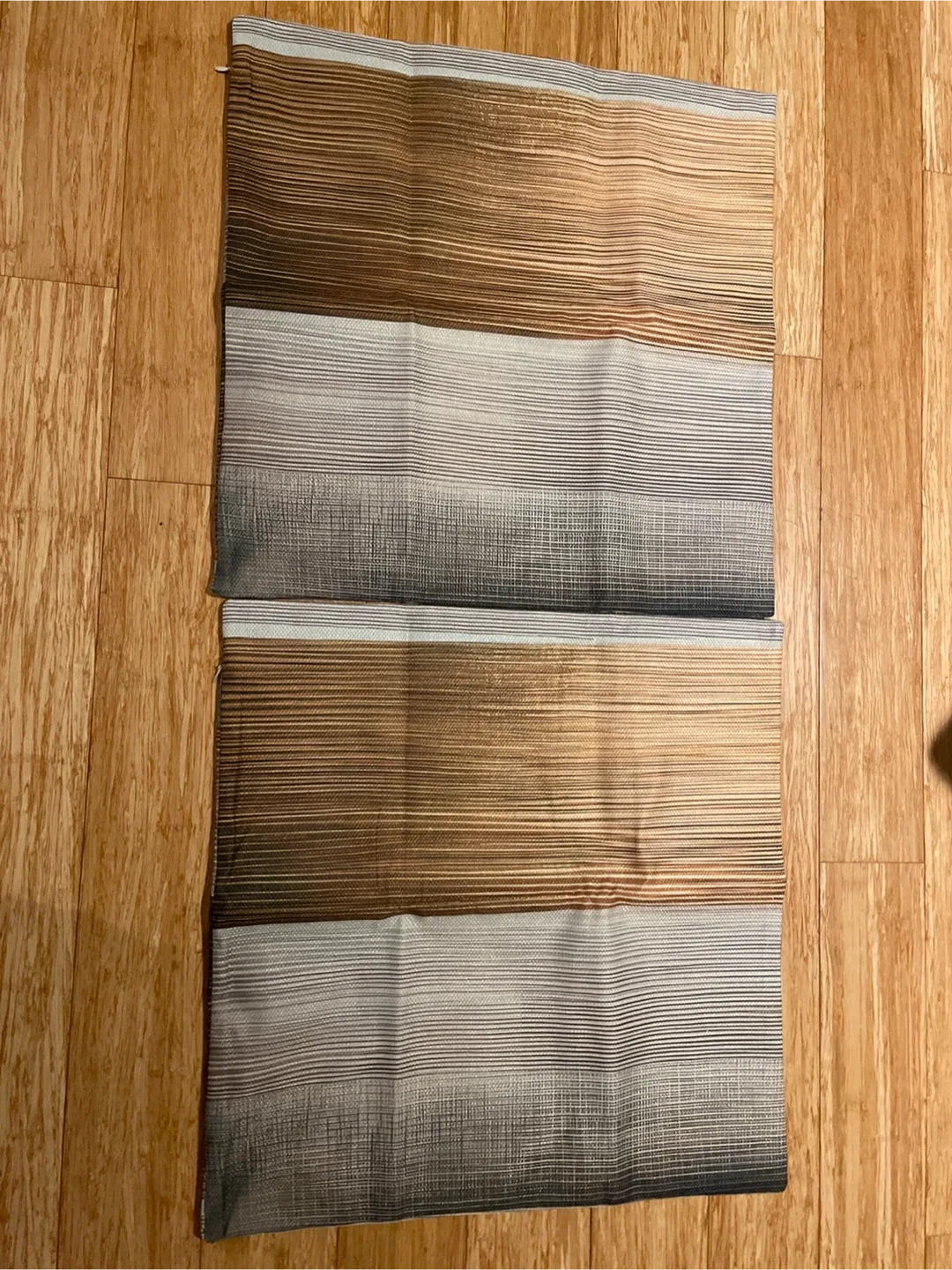 Brand new✨Set of 2 New Brown/Grey Striped Pillow Covers image indicator(2)
