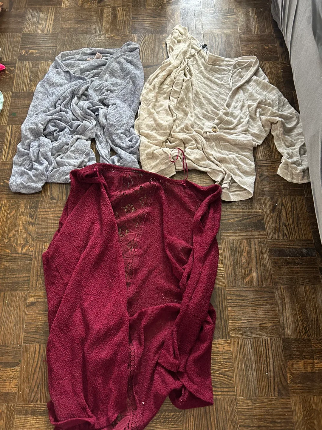 Assorted Cardigans - Grey, Beige, Burgundy #cleanout