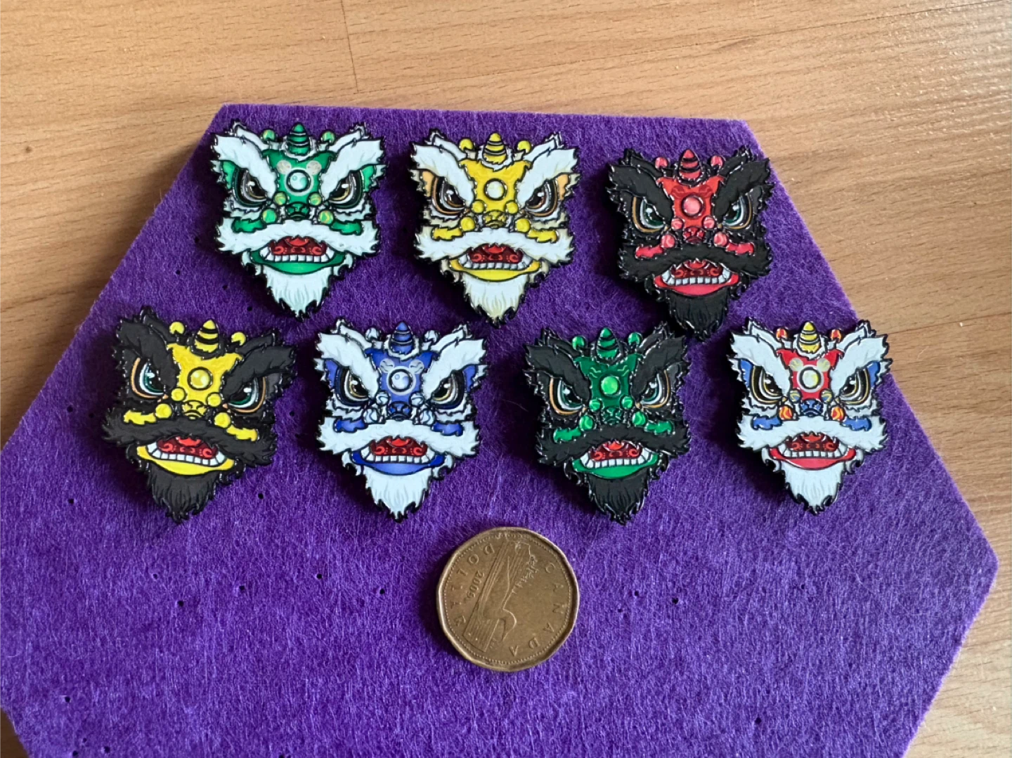 Guochao Awakening Lion Enamel Pins  $5 each or $30 for the set - photo 3