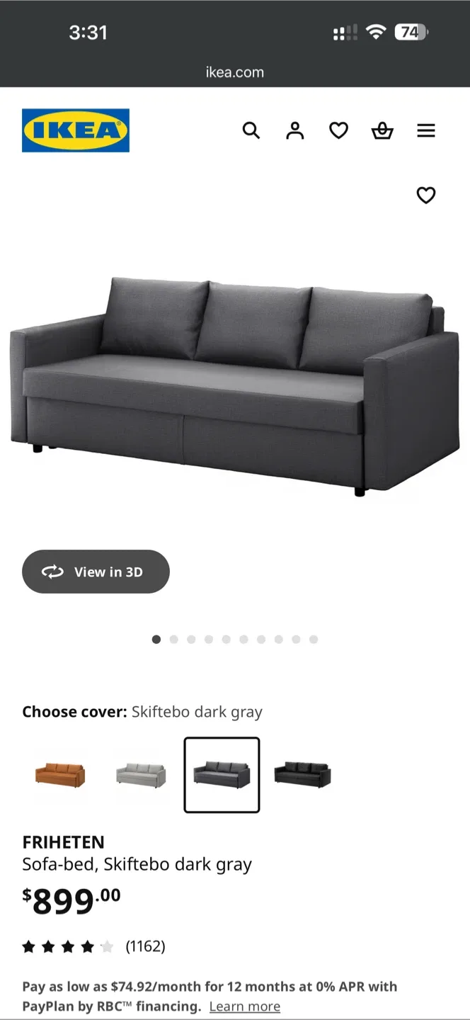 IKEA FRIHETEN Sofa-bed, Brown