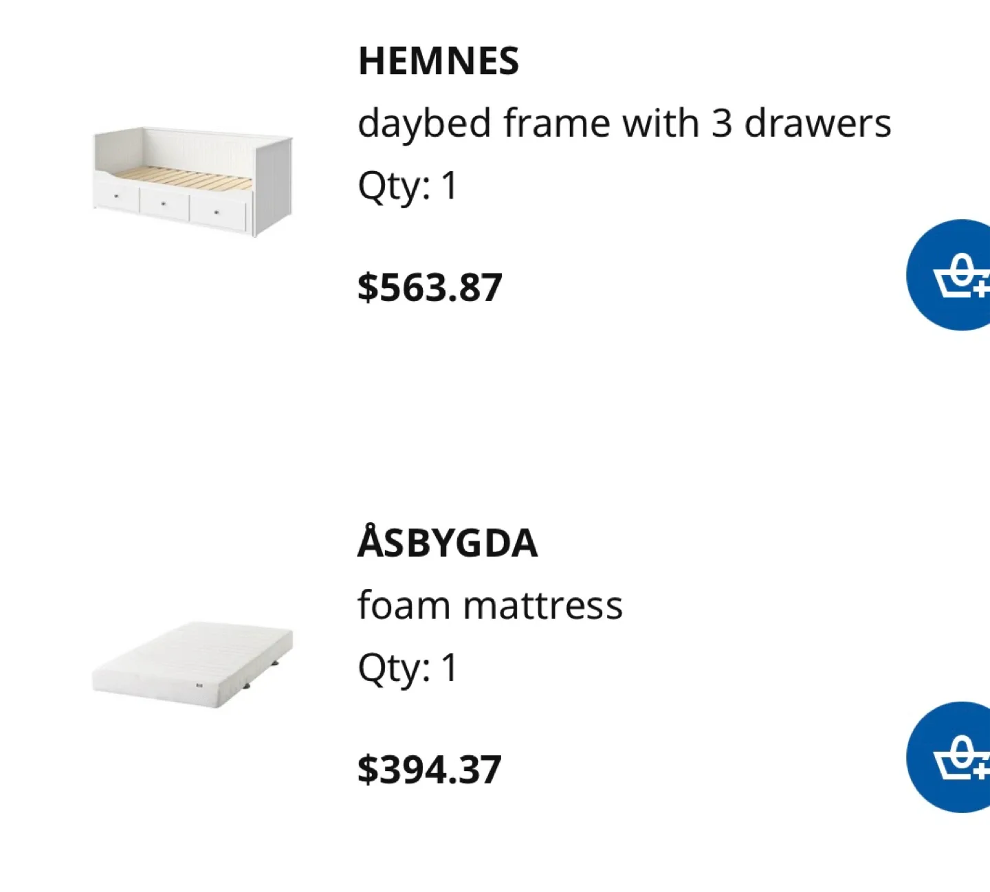 IKEA Hemnes Daybed Frame with 3 Drawers & Mattress