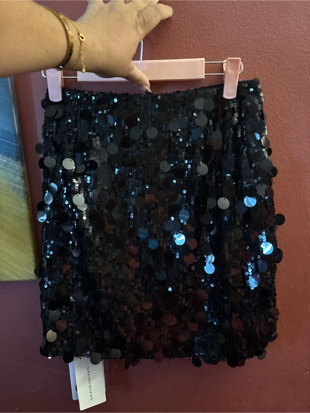 New Commense Black Sequence Skirt