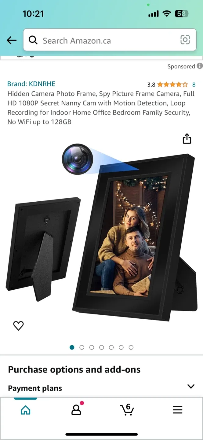 Hidden Camera Photo Frame