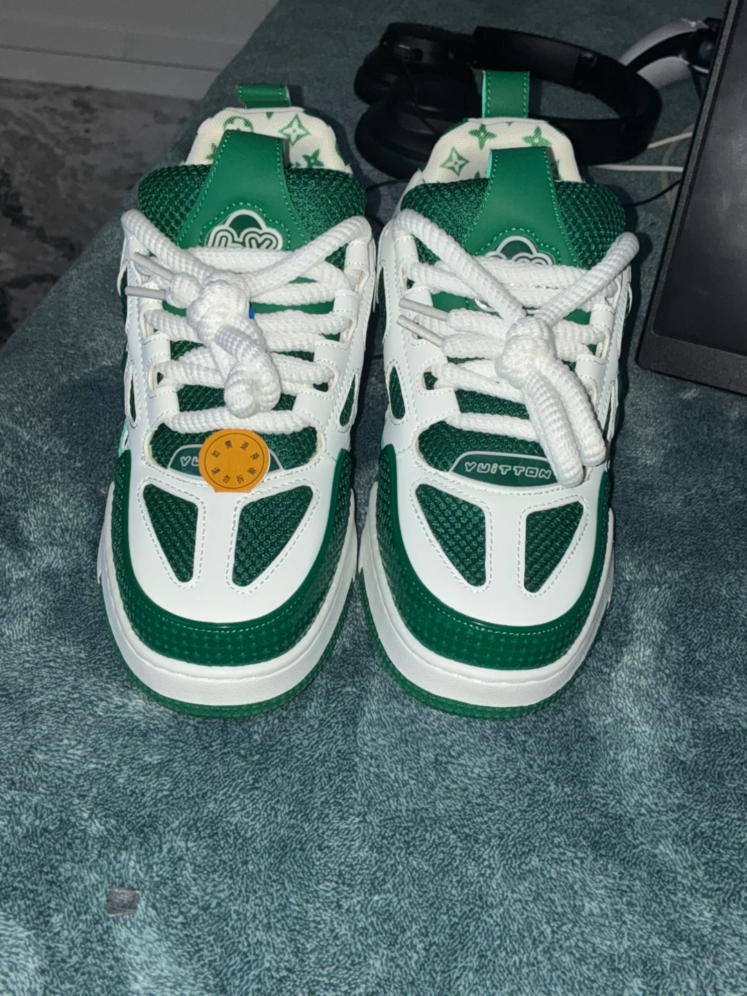 Louis Vuitton Trainer Green/White Sneakers - photo 4