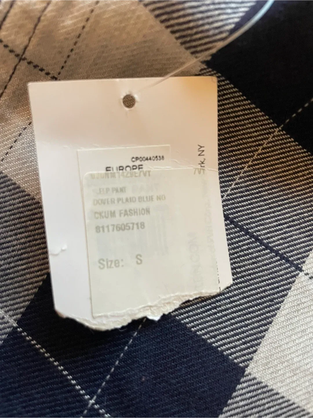 New Calvin Klein Dover Plaid Blue Sleep Pant - Size S #Cleanout image indicator(4)