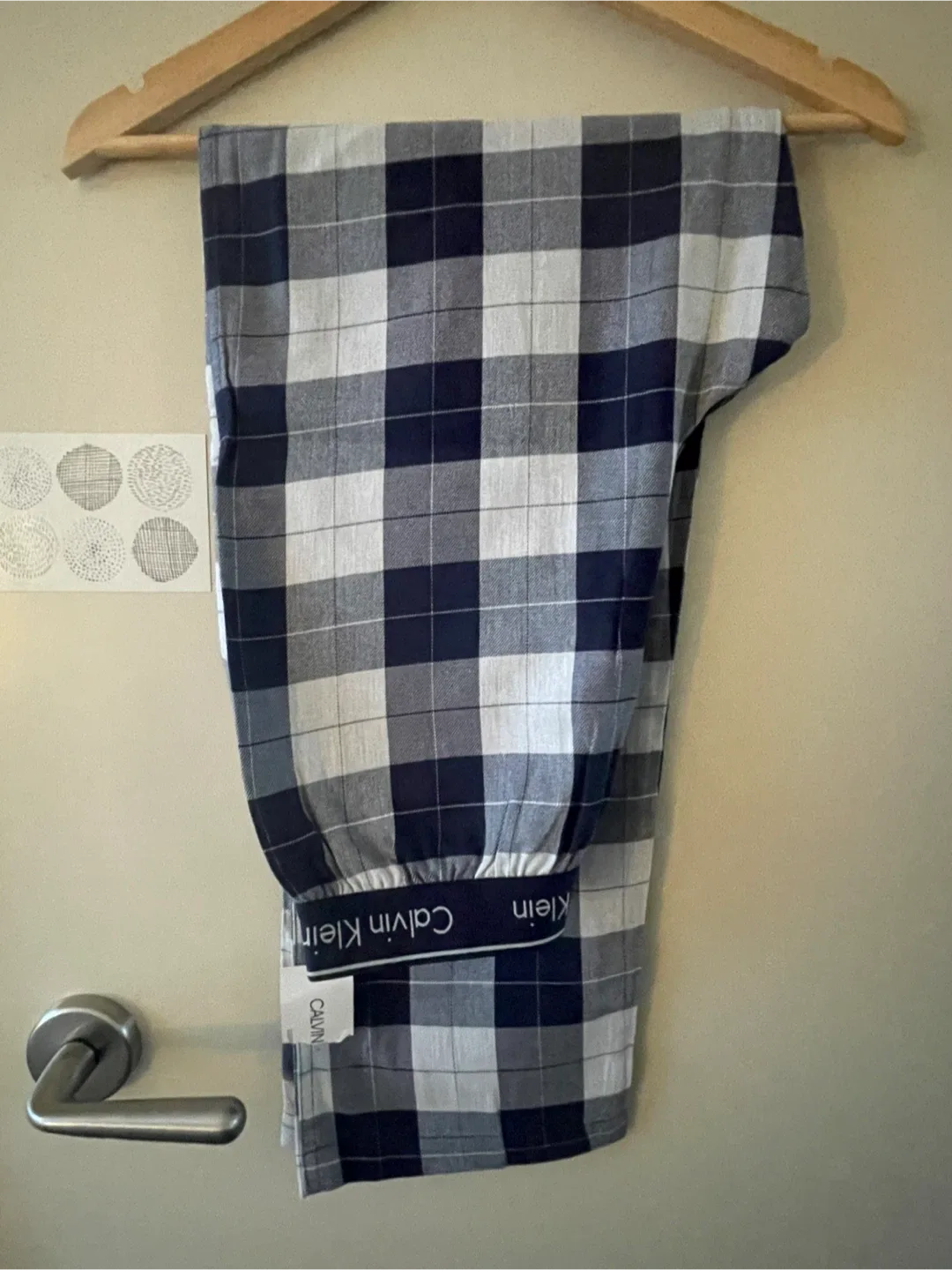 New Calvin Klein Dover Plaid Blue Sleep Pant - Size S #Cleanout image indicator(5)