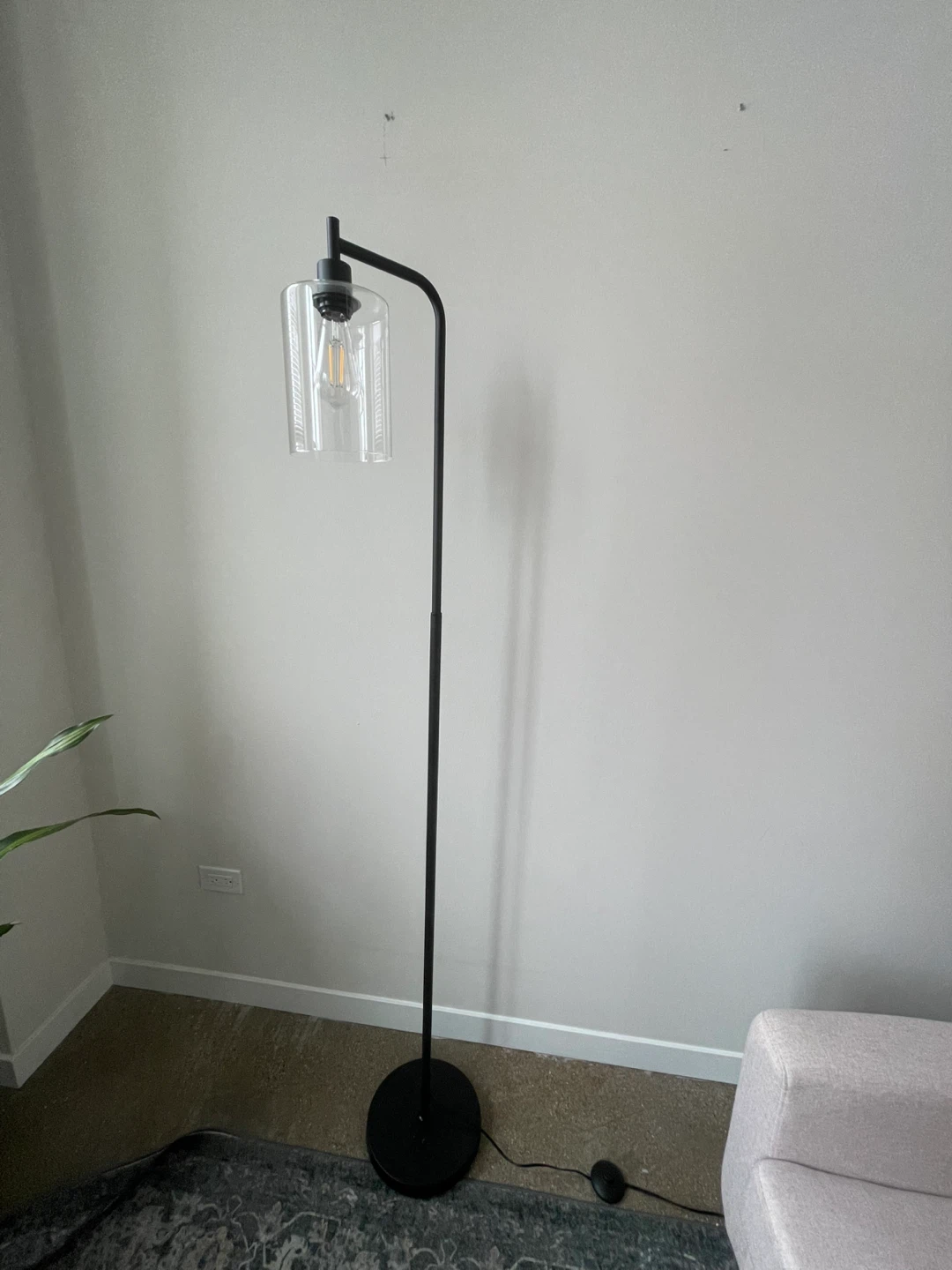 Industrial style Floor Lamp with Glass Shade #cleanout