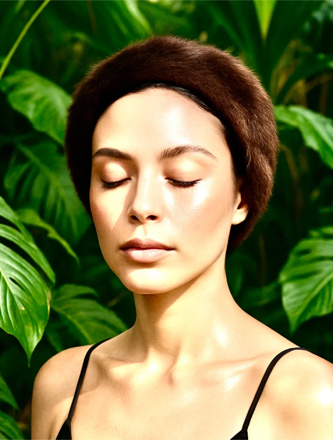 Mink Fur Headband - Brown