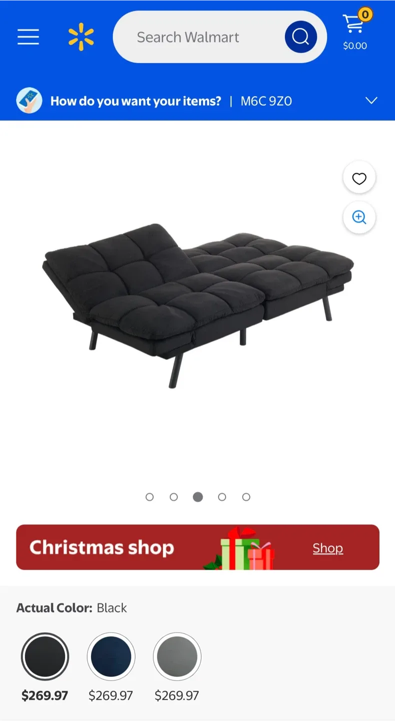 Black Memory Foam Futon Sofa Bed image indicator(3)