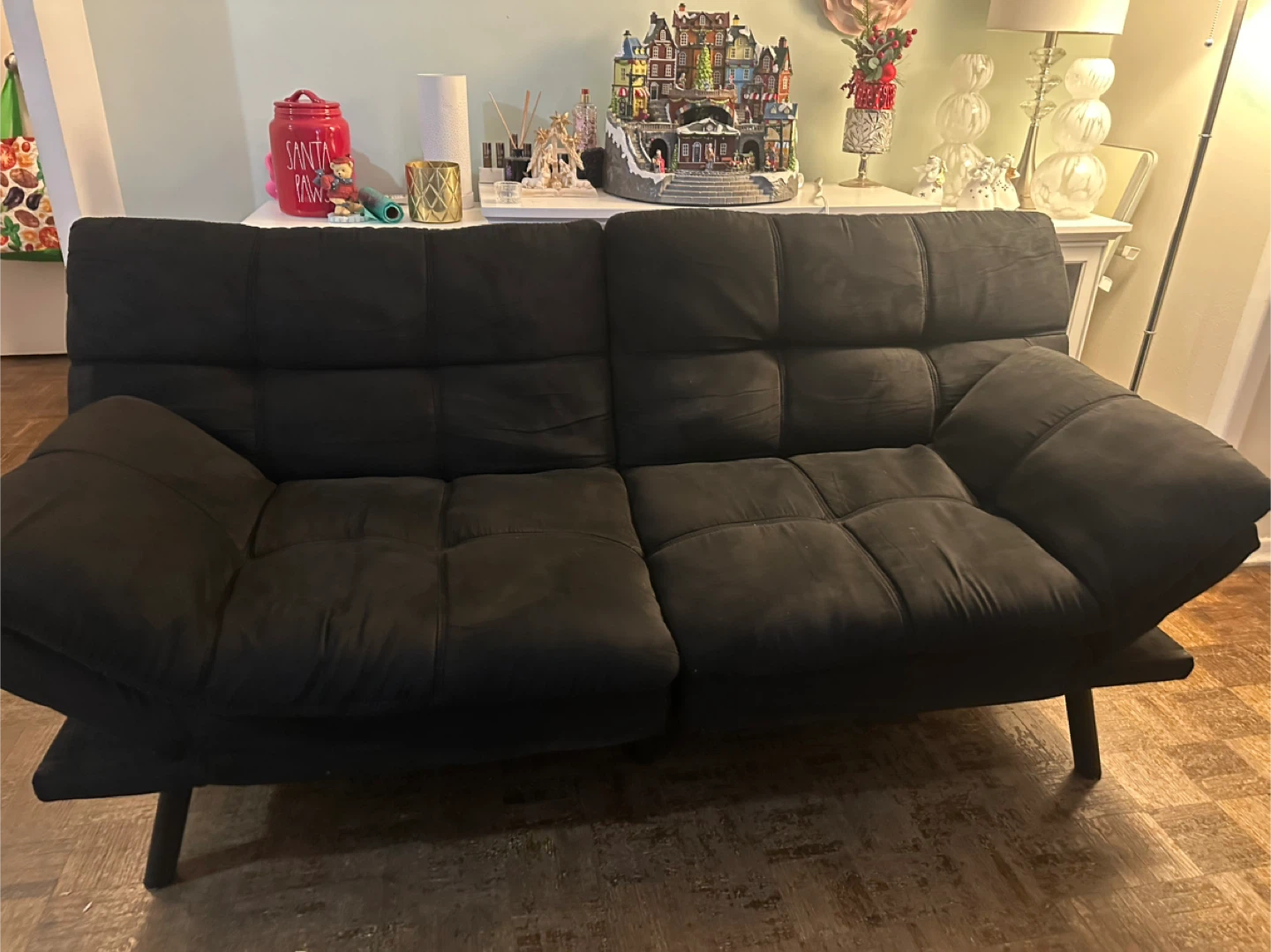 Black Memory Foam Futon Sofa Bed