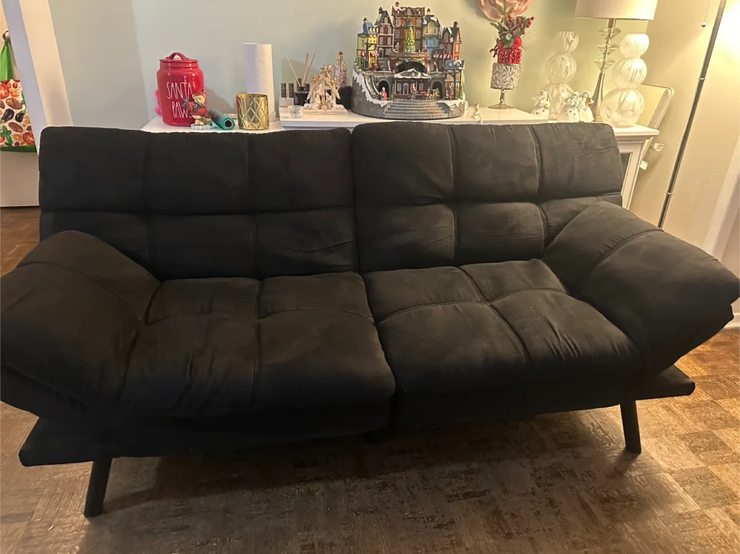 Black Memory Foam Futon Sofa Bed