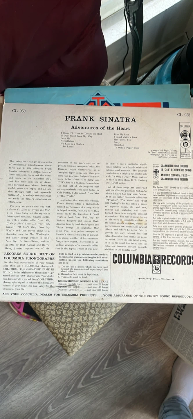 Frank Sinatra - Adventures of the Heart Vinyl Record - photo 2