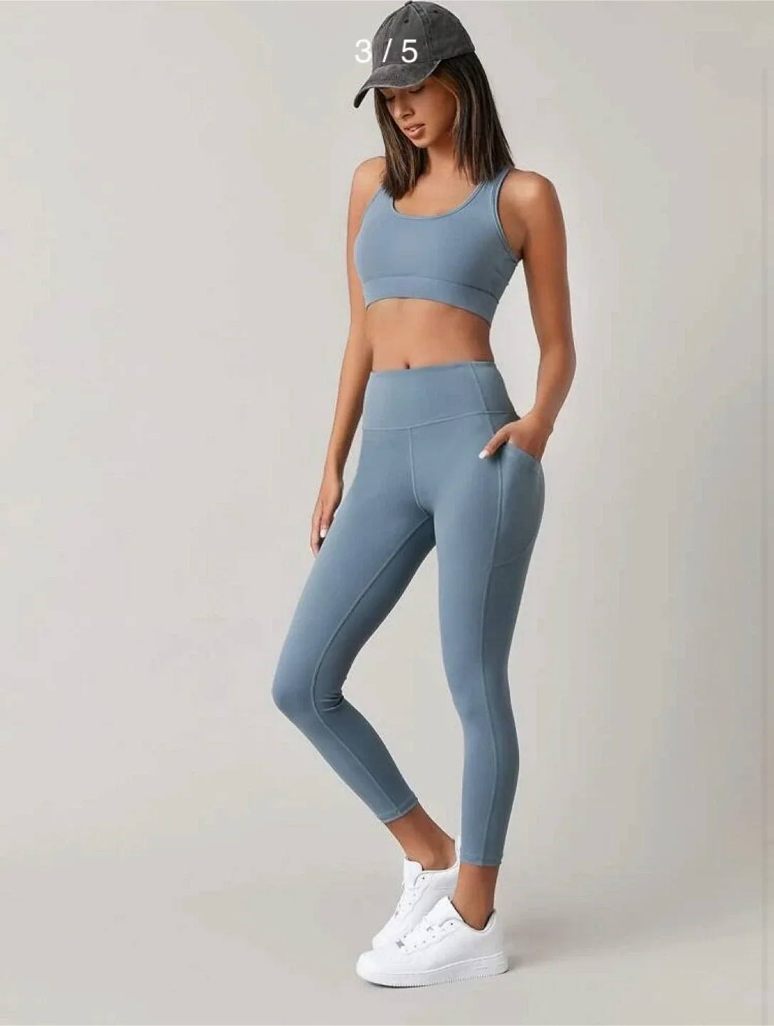 Matching Blue Sports Bra & Leggings Set #Cleanout image indicator(3)