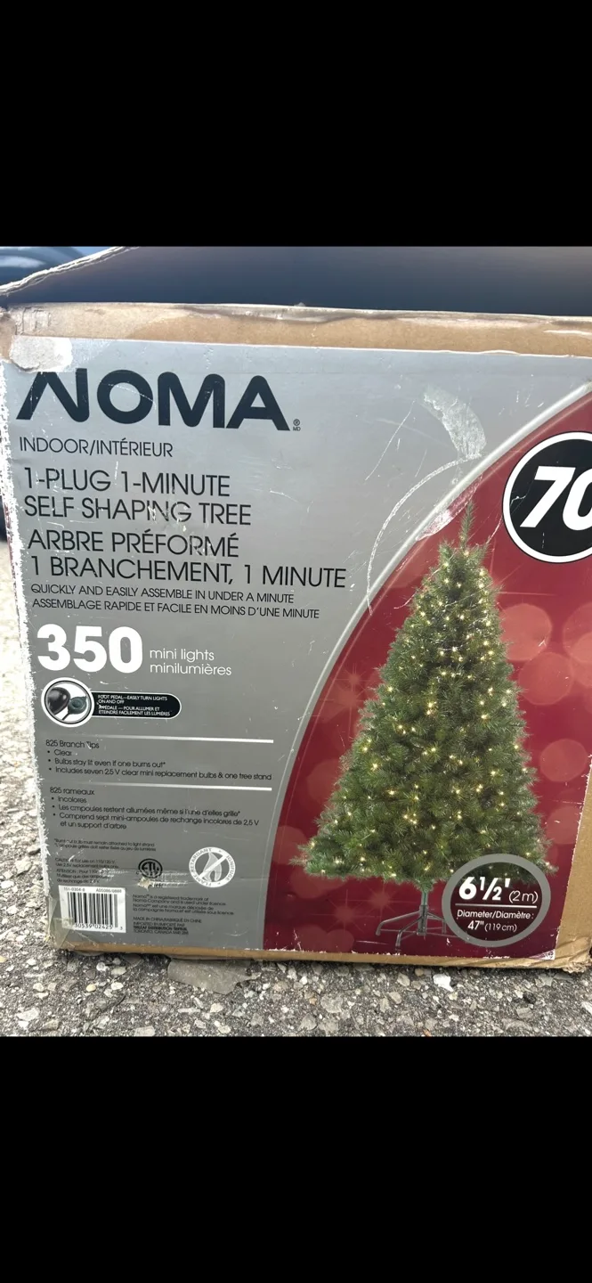 NOMA 6 1/2 ft Pre-Lit Artificial Christmas Tree image indicator(2)