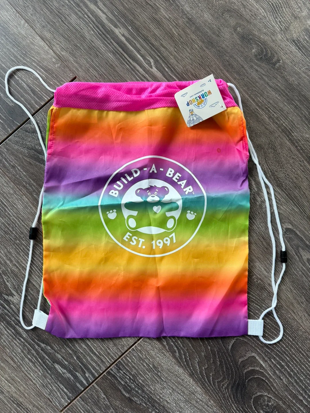 Build-A-Bear Rainbow Drawstring Bag