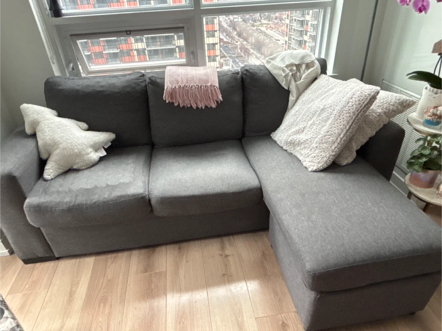 Grey Sectional Sofa with Chaise