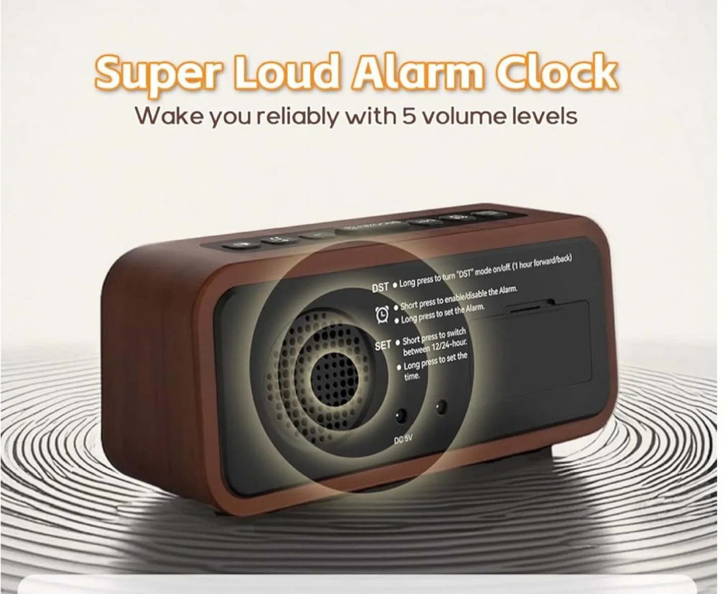 Wooden Digital Alarm Clock image indicator(2)