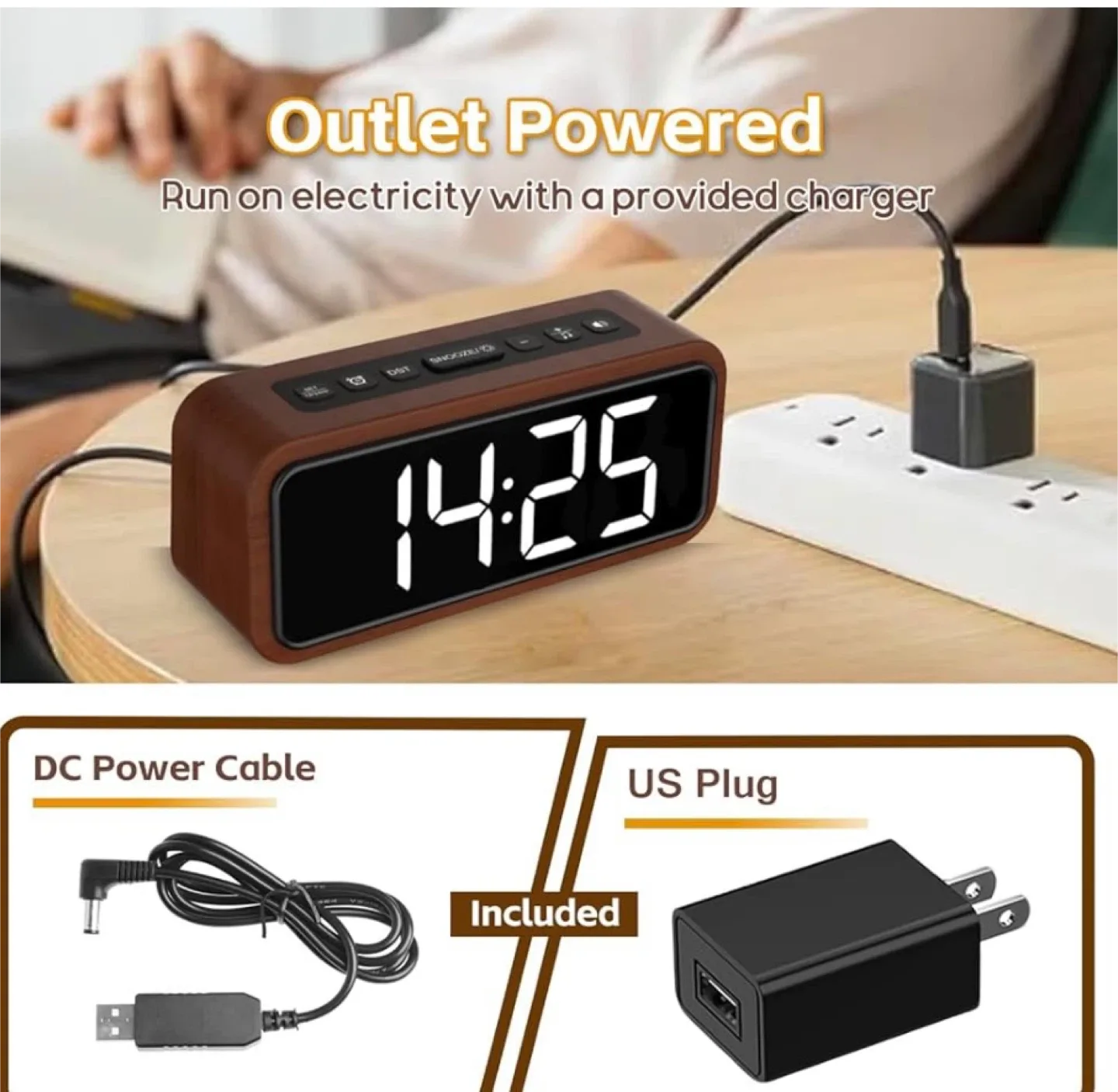 Wooden Digital Alarm Clock image indicator(7)