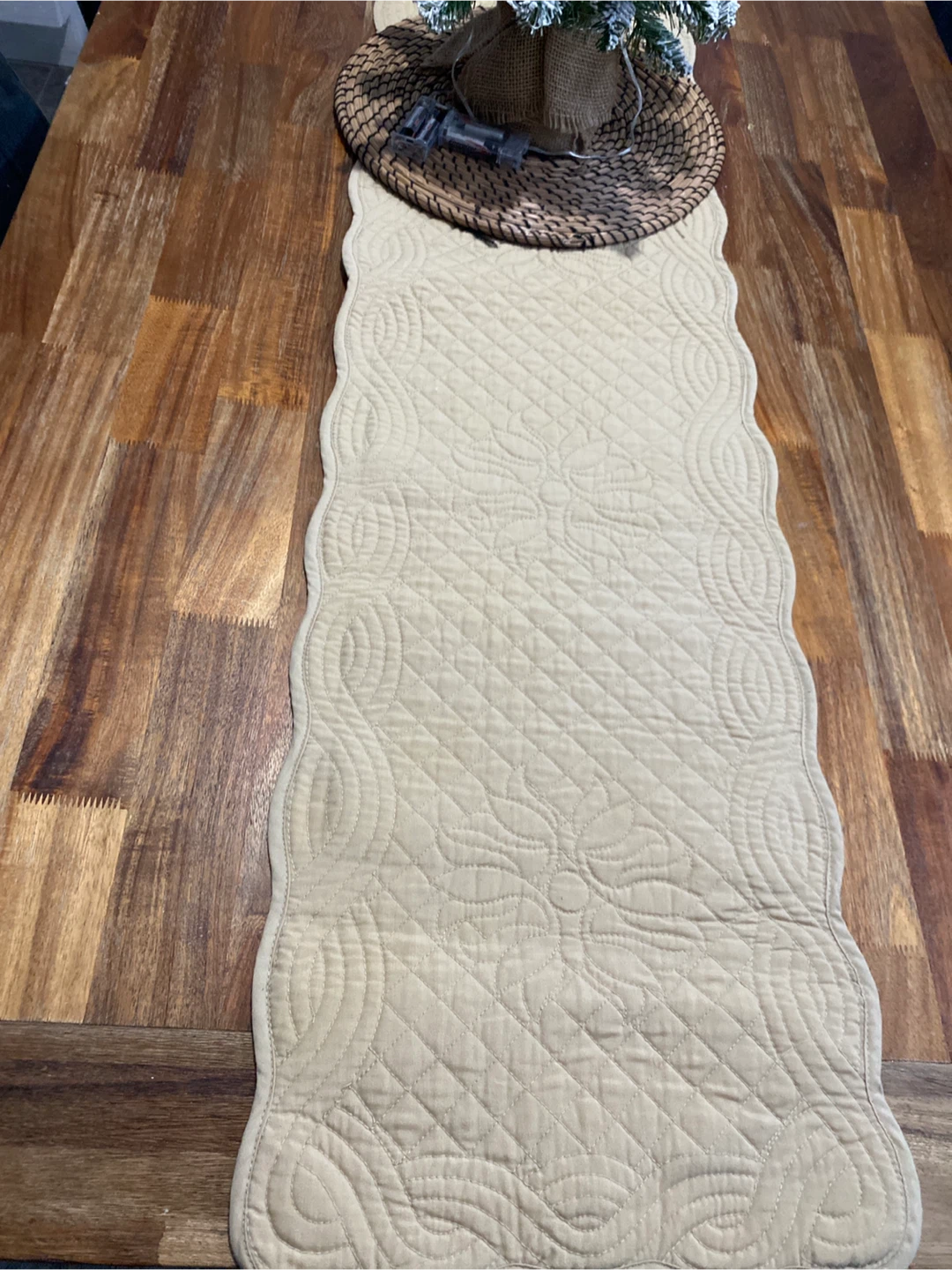 Beige Quilted Table Runner - photo 4