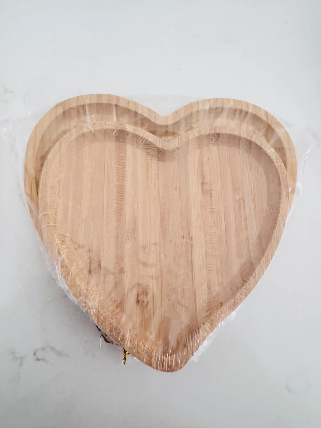 Heart-shaped Bamboo Wooden Plates - Set of 2 - photo 2