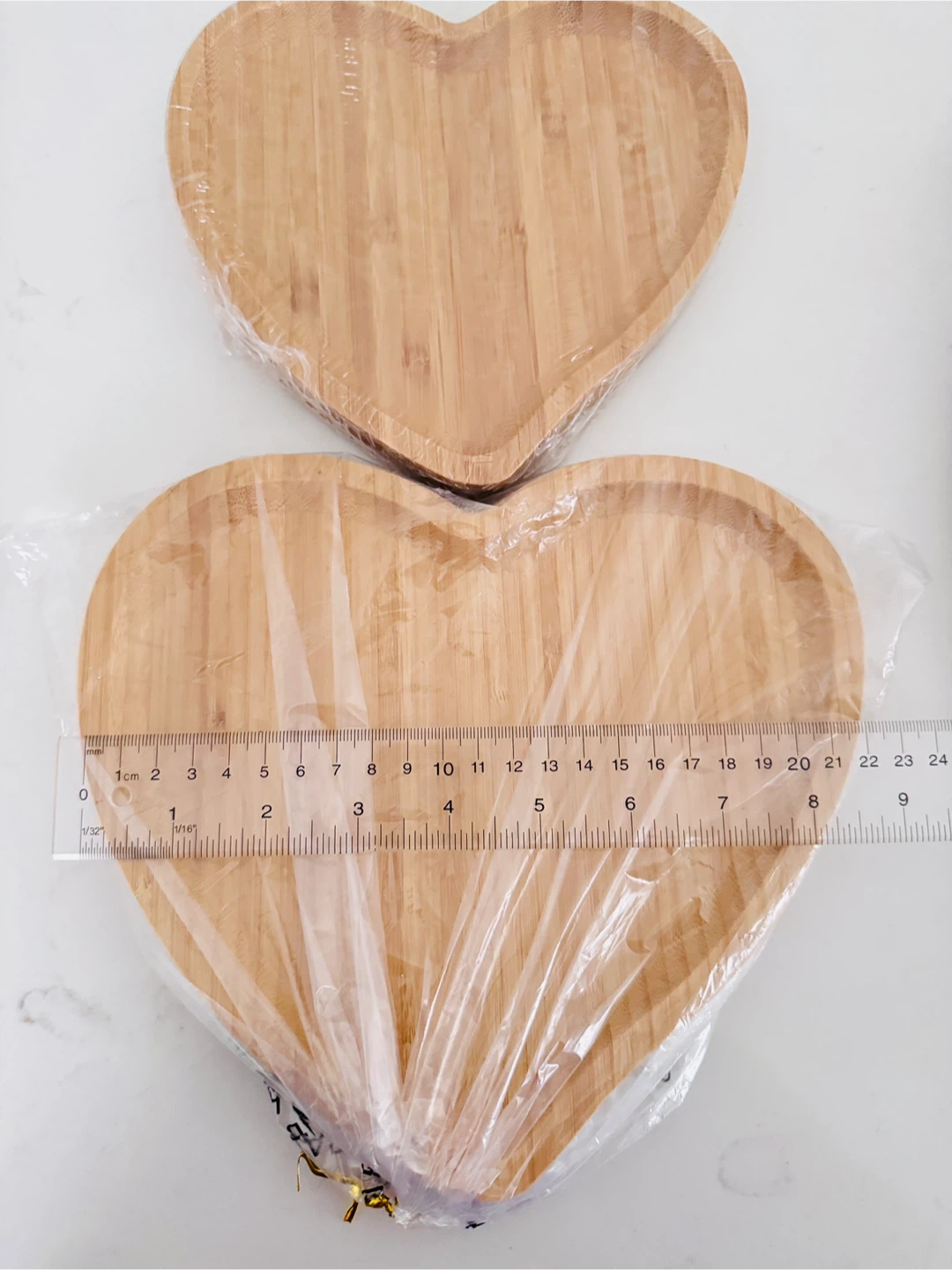 Heart-shaped Bamboo Wooden Plates - Set of 2 - photo 3