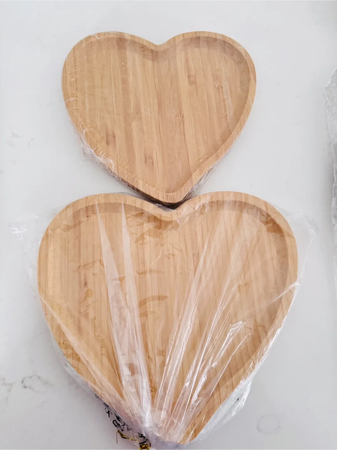 Heart-shaped Bamboo Wooden Plates - Set of 2