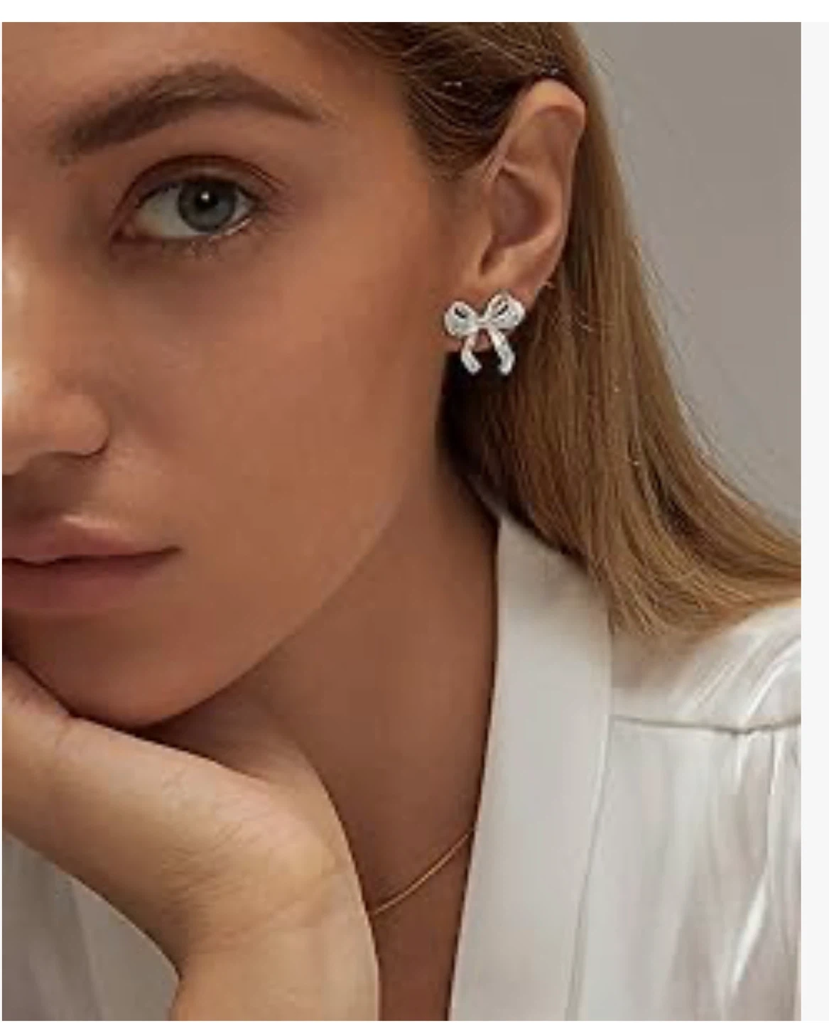 ASCOMY Dainty Bow Earrings - Silver Plaed - photo 2