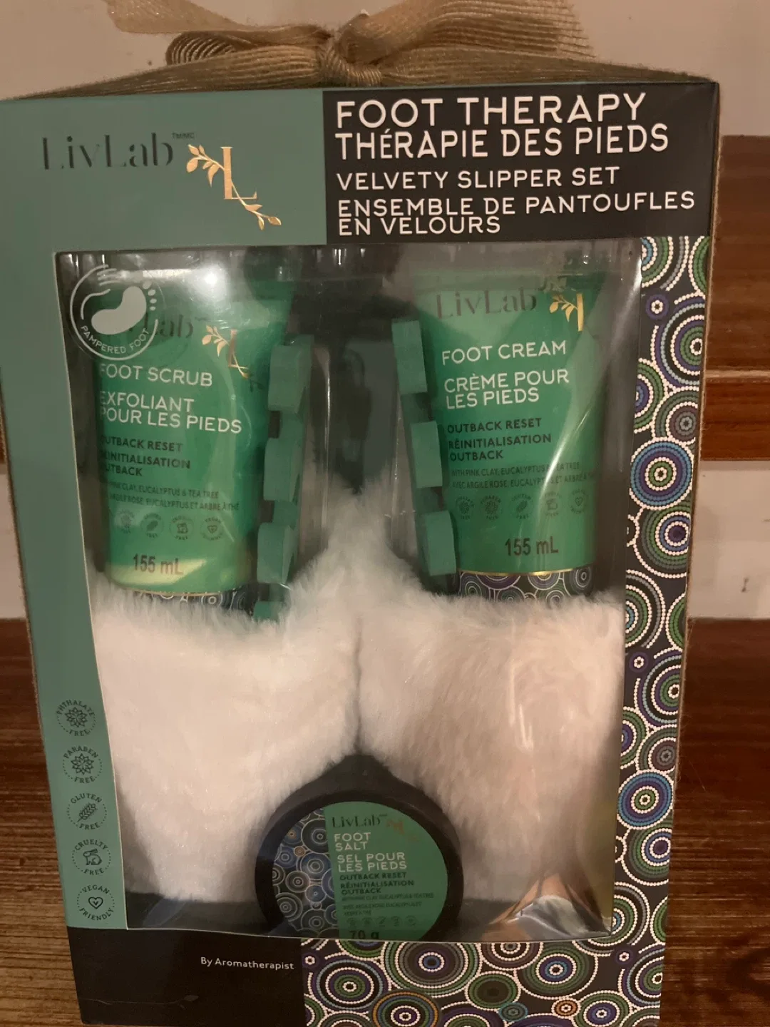 NEW LivLab Velvety Slipper Foot Therapy Set