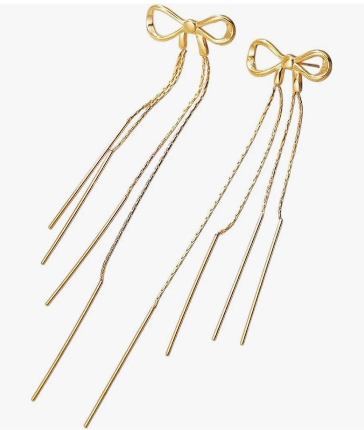 VANTHANHTD Gold Bow Dangle Earrings - New - photo 2