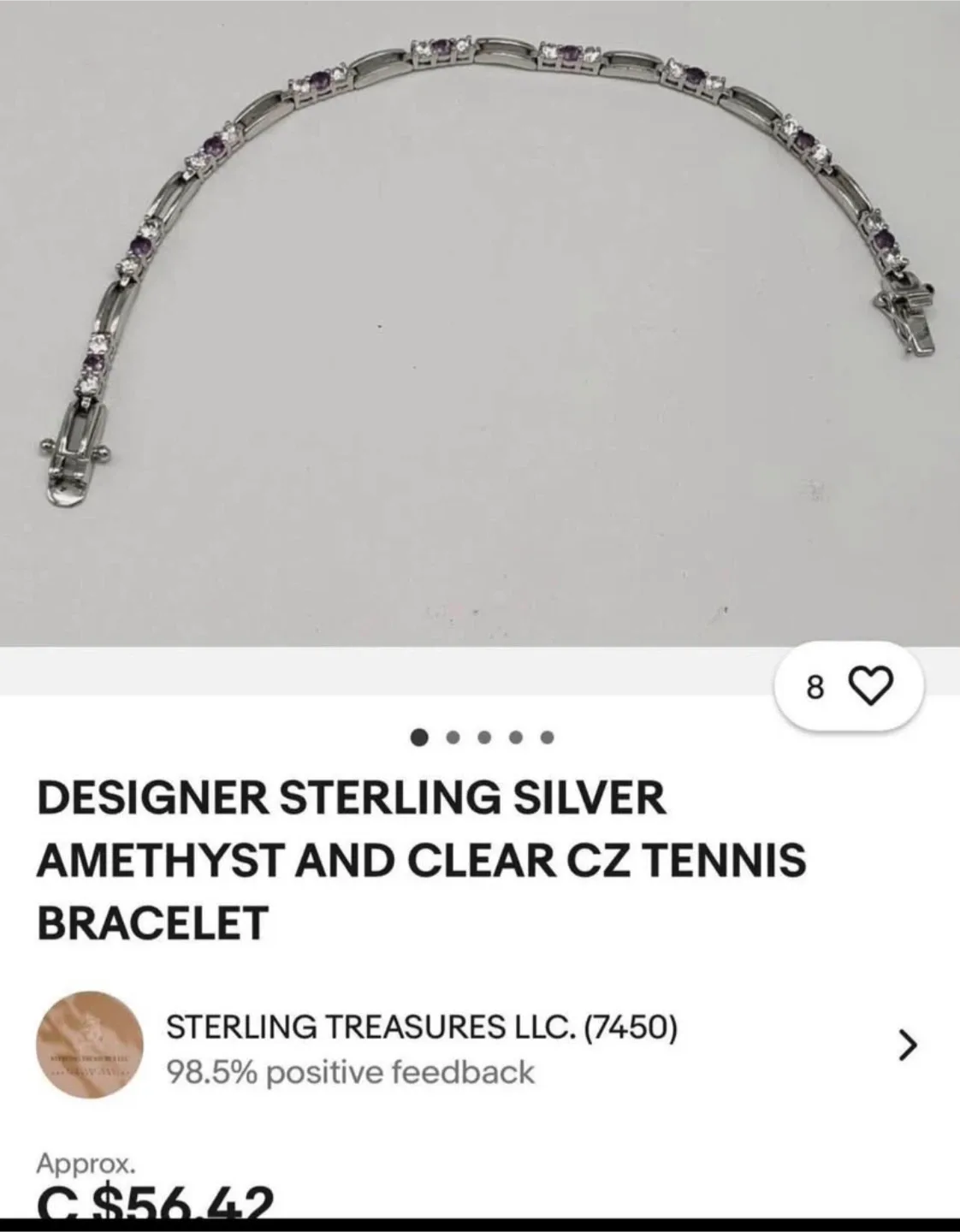 Kay Jewelers Sterling Silver Amethyst Tennis Necklace & Bracelet image indicator(2)