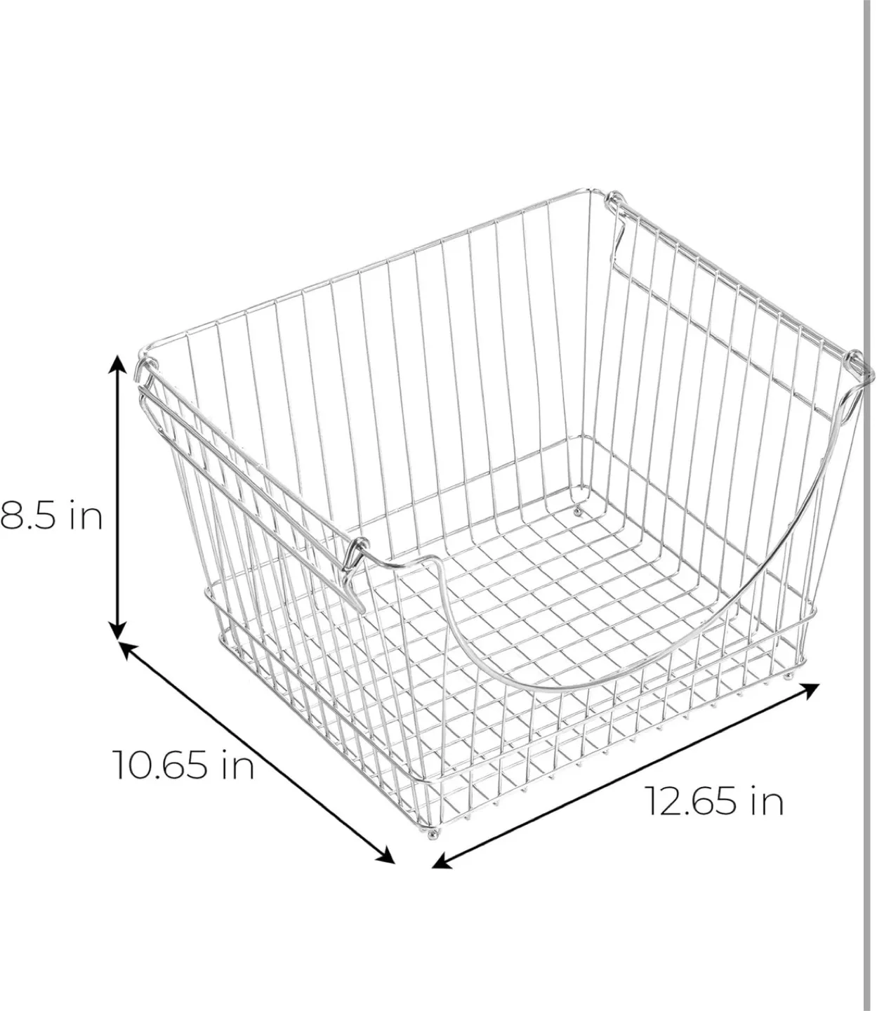 2 Stackable Wire Storage Basket - Silver/Chrome image indicator(2)