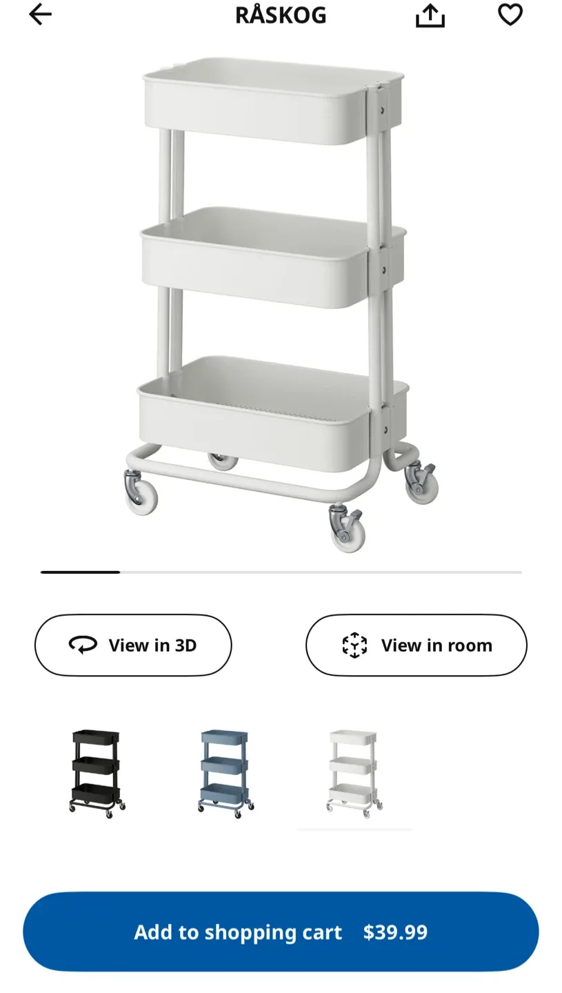 IKEA RÅSKOG Utility Cart - Cream