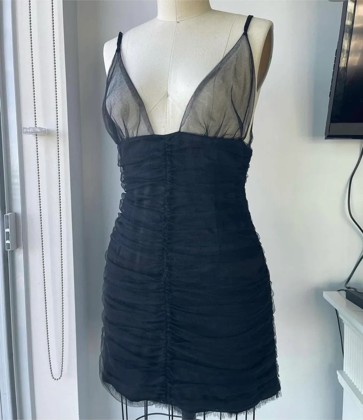 Black sheer tulle dress size small