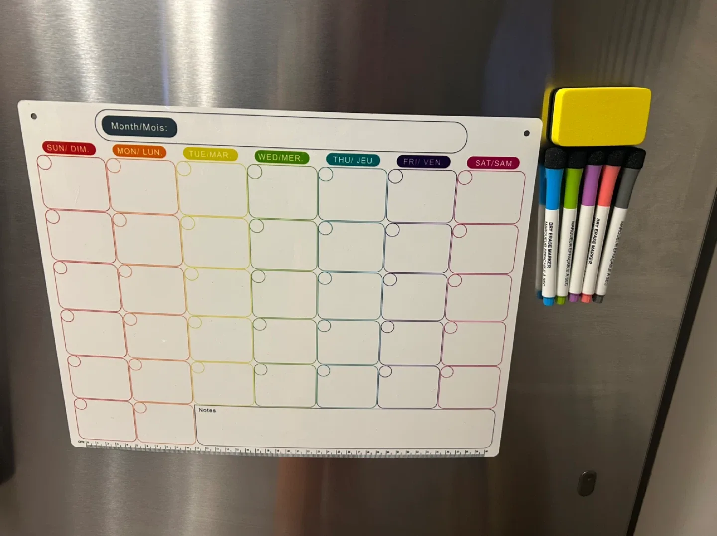 Rainbow Dry Erase Calendar with Markers