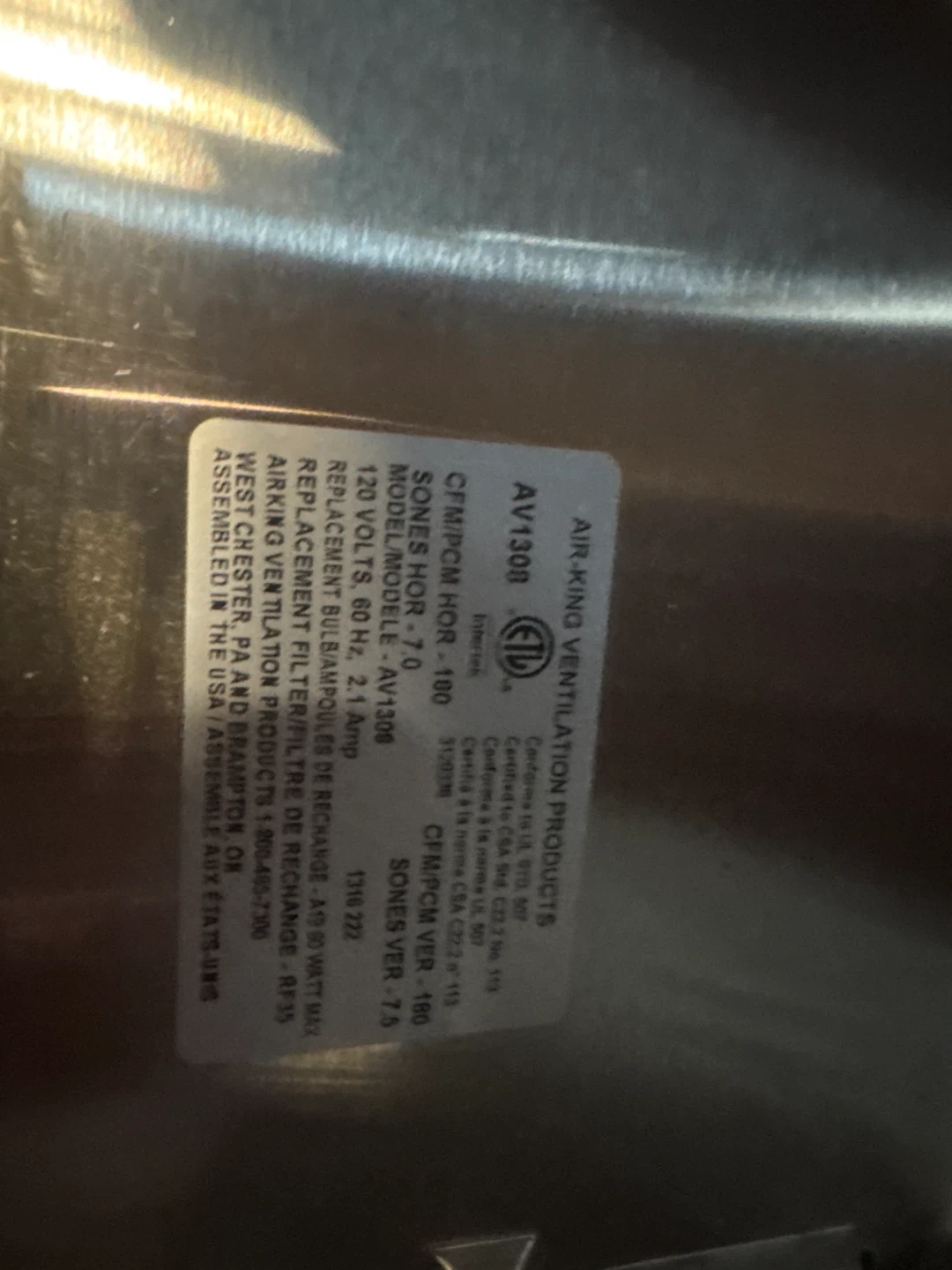 Air-King AV1306 Ventilation Products - photo 2