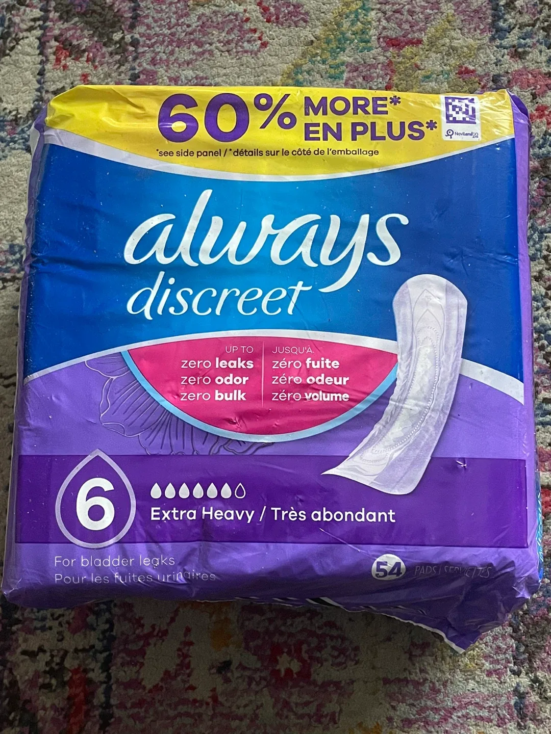 Always Discreet Extra Heavy Pads, 54 count image indicator(2)