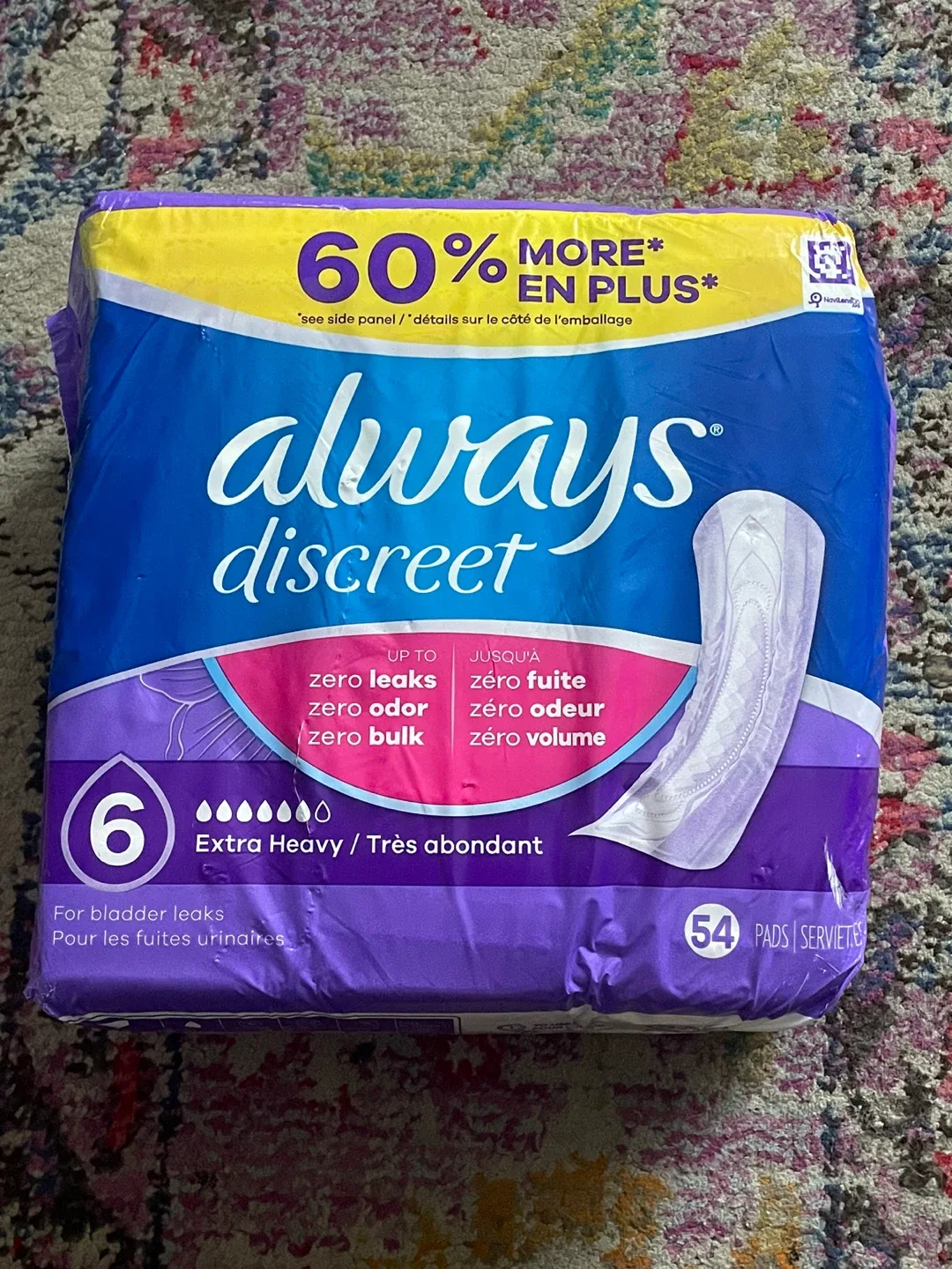 Always Discreet Extra Heavy Pads, 54 count