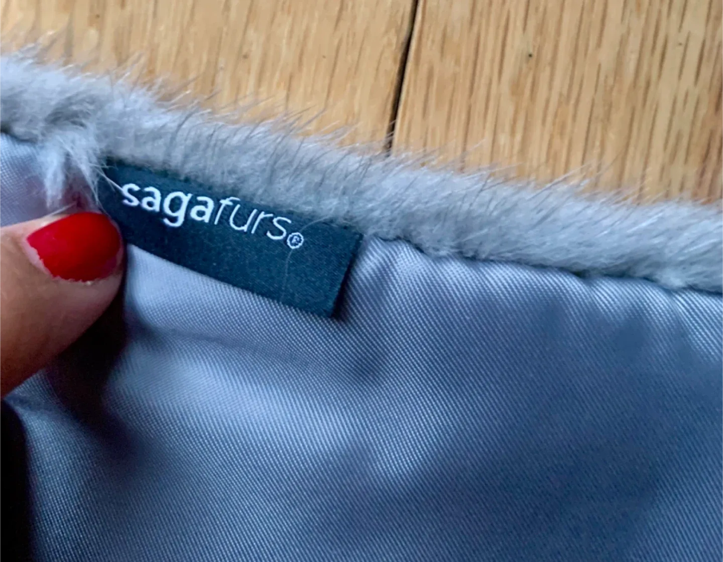Saga Furs Grey Fur Scarf