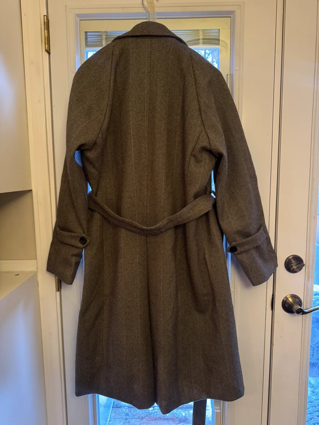 Men's Herringbone Wool Trench -  Large image indicator(7)