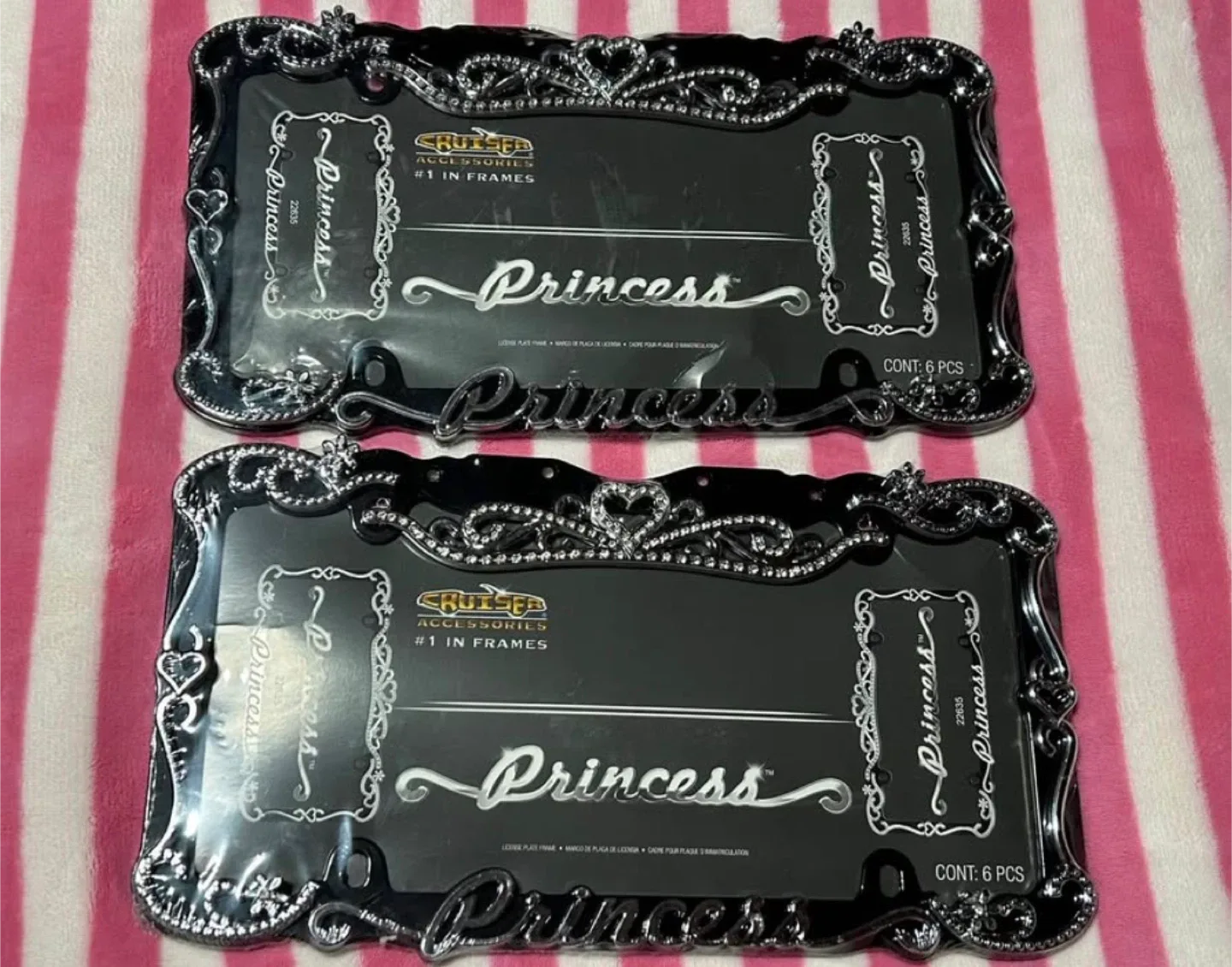 Princess Chrome License Plate Frame - New