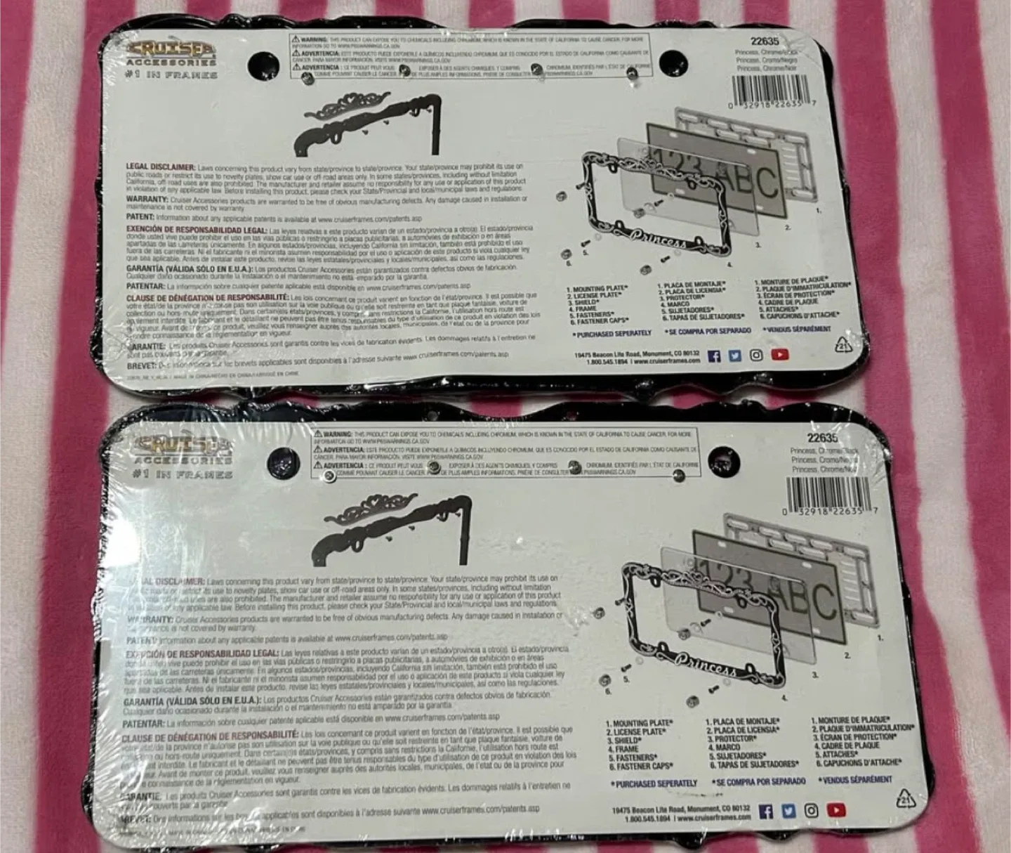 Princess Chrome License Plate Frame - New image indicator(2)