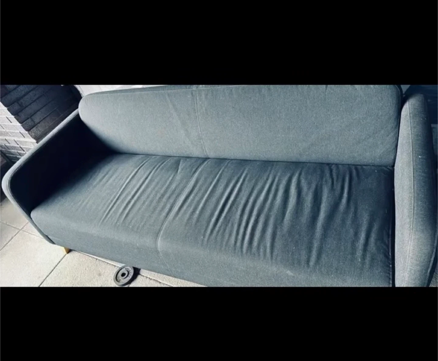 IKEA 3-Seat Sofa - Anthracite/Wood - photo 3